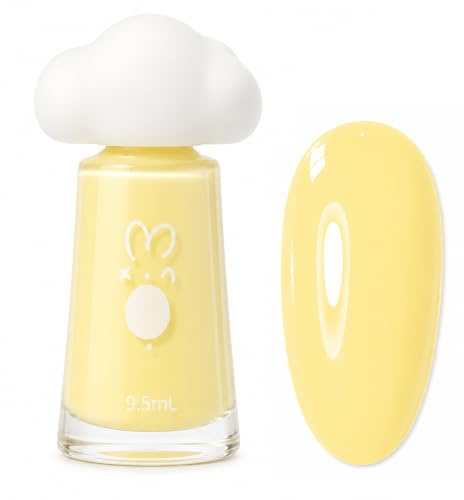 DMQ Nail Varnish - Yellow Nail Polish Quick Dry - Glossy Lemon Yellow Nail Varnish - Water Based Breathable Nail Polish - Long Lasting & Chip Resistant for Women DIY Manicure - No Need Bake