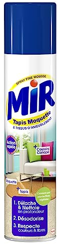 Mir Tapis Moquette – Nettoyant Tapis et Moquettes – Spray Mousse (600 ml) – Détache Nettoie Désodorise