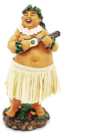exotenherz - Hawaii Miniature Dashboard Hula Doll - Bradda Ed mit Ukulele groß