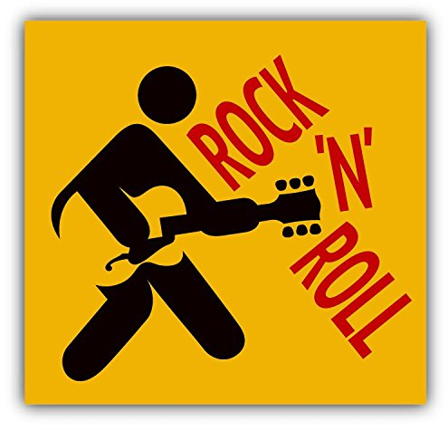 Rock'n Roll Music Sign Hochwertigen Auto-Autoaufkleber 12 x 12 cm