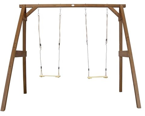 AXI Portique en Bois FSC - 2 Balançoires Enfant en Marron | Balançoire pour Enfants pour l’extérieur/Le Jardin 2 agrès