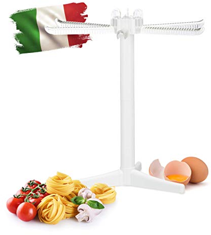 Relaxdays Nudeltrockner 6 Arme, Nudelständer faltbar zum Pasta Trocknen, für Spaghetti, HxBxT: 31 x 31 x 31 cm, weiß