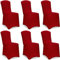 DETEX® Stuhlhussen 6er Set Bordeaux Rot Weihnachten Stretch Dehnbar 30°C Waschbar Stuhlbezug Hussen für Stühle Bezug Überzug Überwurf Cover Überzieher