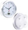 St. Leonhard Badezimmer-Funk-Wanduhr mit Thermometer & Saugnäpfen, Alu-Rahmen, IPX4