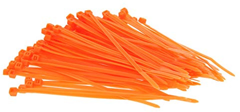 MroMax Kabelbinder aus Nylon, selbstsichernd, 9,4 x 0,2 cm (L x B), Orange, 100 Stück
