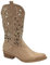Fashion Moda Stivali Donna texano Estate Primavera G629 Traforati Tacco Basso Nero Beige Stivaletti Tronchetti con Punta (Numeric_40)