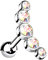 Taffstyle Piercing Stecker mit Multi Kristall Bogen Glitzer Steinen Ohr Cartilage Tragus Helix Ohrpiercing Barbell Stab Kugel Knorpel Silber Rainbow