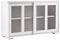 DREAMADE Buffet de Cuisine au Design Simple avec 2 Etagères de Rangement, Buffet de Rangement avec 2 Portes Coulissantes en Verre, 106,5X33X62,5 CM (Blanc)