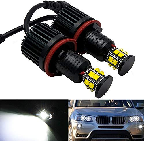 2 bombillas LED H8 de 40 W con diseño de ojos de ángel, sin error, para faros delanteros Canbus, 3600 lm, 6000 K, color blanco para E92, E81, E82, E87, E88, E90, E91, E93, E63, E64, E70