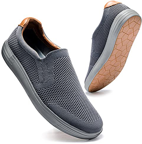 konhill Hombres Casual Transpirable Cómodo Malla Caminar Zapatos Vestido Sneaker Mocasines Slip On Zapatos Entrenadores