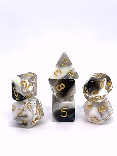 Dice4friends DIC37239 - Würfelset Transparent: Nebula Marble (7)