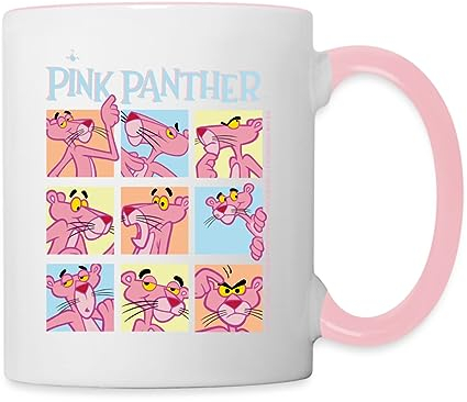 Spreadshirt Pink Panther Paulchen's Mimik Tasse, One size, Weiß/Pink, 325 ml, Keramik