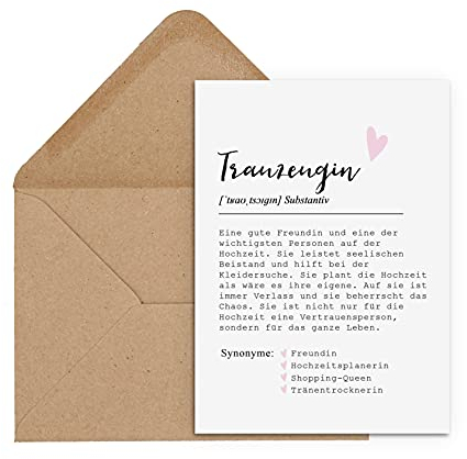 Nastami Postkarte DEFINITION inkl. Briefumschlag (Trauzeugin)