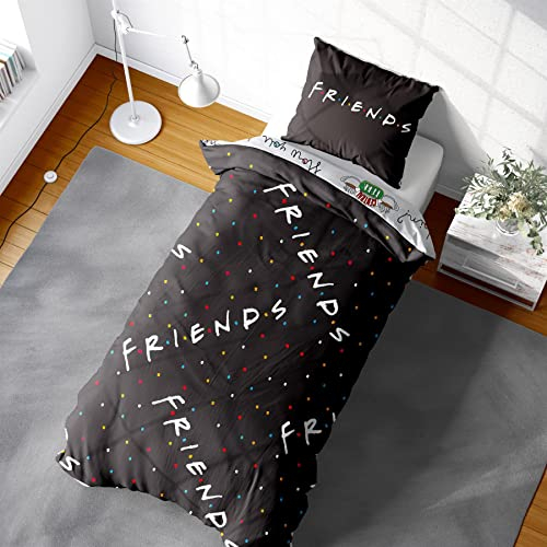Friends TV Show Single Duvet Cover - Friends Logo Design - Officially Licensed Reversible Bedding set with matching Pillowcase