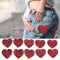 10 STÜCKE Mehrzweck Rotes Herz Patch, Herz Bestickte Patches DIY Nähen Baumwolle Aufbügeln Patch Bestickte Applikation für DIY Nähen Brautkleider Geschenktüten 6 x 6,6 cm