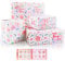 MAMUNU Muttertag Geschenkpapier Blumen 6 Stück 70cm*50 cm Sakura-Tulpen Pink Blümchen Gefaltet Geschenkpapier Set mit Aufkleber für Mutter, Großmutter, Erntedankfest, Geburtstag, DIY, Dekoration
