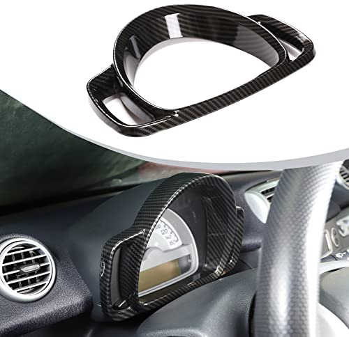 DIYUCAR ABS-Kunststoff-Armaturenbrett-Rahmen-Zierring für Smart 451 Fortwo 2009-2015 Innenausstattung (Kohlefaser)
