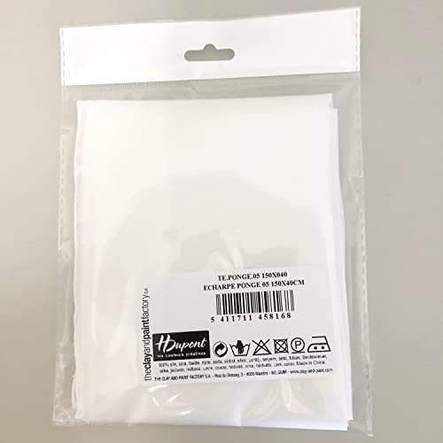 H DUPONT DU145816C - Echarpe Pongé 5 - Technique traditionelle fait main - Pure Soie - Habutai 5 - 150x40cm