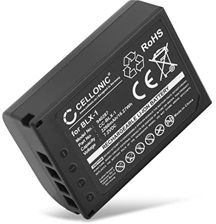 CELLONIC, Battery for Camera, compatible with Olympus OM System OM-1, BLX-1 (7.2V, 2260mAh)