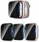 [3 Stück] Colaxuyi Privacy Sichtschutz für Apple Watch SE 2/SE/6/5/4 44mm, Hart PC Ultradünne Gehäuse Hülle Eingebaut Kratzfest Anti Spy Blickschutzfolie für iWatch 44mm, Schwarz/Klar/Roségold