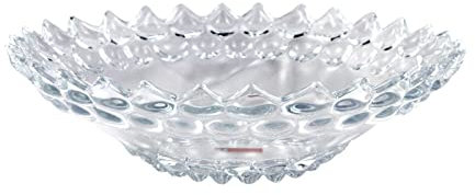 Premium Quality Glass Fruit Bowl Large Shallow Dessert Snack Platter Salad Dish Serving Display