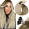 LaaVoo Blond Nanoring Extensions Echthaar 55cm Ombre Braun zu Blond Nano Beads Extensions Echthaar Natürliches Haarverlängerung Echthaar Nanoring Cold Fusion 50g 50s #8/59