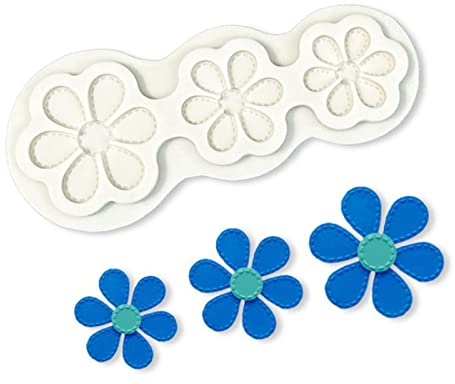 Molde De Silicona De Caramelo Blando 2 Piezas Flores Cosidas Chocolate Productos Horneados Grado Azúcar Voltear Molde Seis Pétalos Flores Pequeñas Arcilla Goteo Molde De Silicona