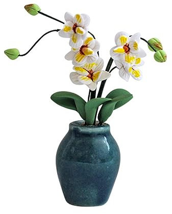 ABOOFAN Topfpflanze Magnolie Spielhaus Dekor Kunstblume Mini-pflanzenblumen-Modell Mini-blütenbonsai Mini-pflanzenblumenmodell Miniaturdekoration Bonsai-schmuck Anlage Künstlich Statue Ton