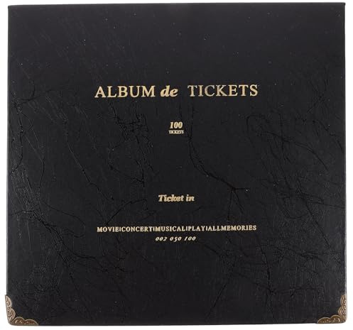 Amosfun Ticket-Sammelbuch 22,5×21,7 cm Schwarz – Multifunktionale Aufbewahrung für Konzert-, Kino- & Reisetickets, Erinnerungsalbum mit Folientaschen für Tickets & Fotos, kompakt für unterwegs