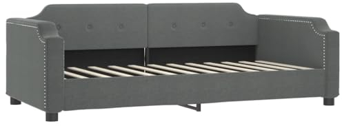 vidaXL Tagesbett, Gästebett 2-in-1, Sofabett Schlafsofa für Schlafzimmer Wohnzimmer, Bettsofa Sofa, Modernes Design, Dunkelgrau 90x200cm Stoff