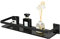 SAYAYO Étagère de Douche Etagere Murale Salle de Bain, Tablette en Verre Trempé et Cadre en Acier Inoxydable, Rangement Douche Finition Noire, 38CM, EGDL1001-B-2023