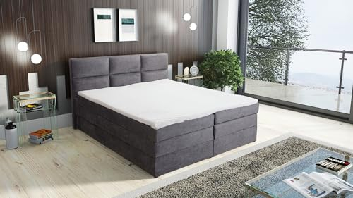 Kuechen-preisbombe Piano Boxspringbett 180x200 Hotelbett Bonellfederkern Bett mit Topper Bettkasten