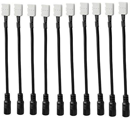 HUABLUE 10pcs/pack 2 Pin 8 mm LED DC Connector Schnellverbinder Anschlusskabel 3528 2835 Monochrom LED Strip Streifen