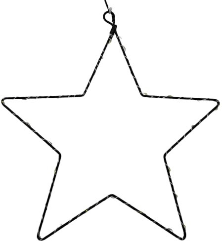 Stern LED warmweiß Weihnachtsstern Metall schwarz indoor Metallstern Batterie Timer (30 cm)