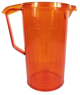 Harfield 1.1 Litre Shatterproof Copolyester Plastic Pitcher Drink Jug with Lid BPA Free (Orange)