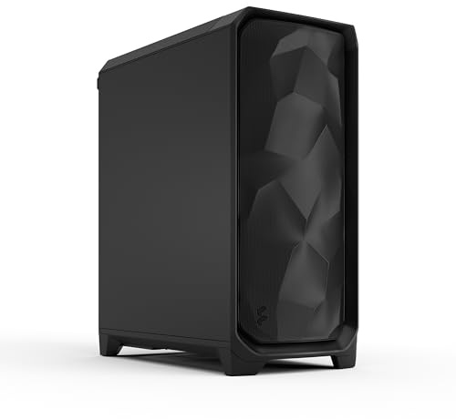 Fractal Design Meshify 3 Black Solid - Gaming Computer-Gehäuse – Facetten-Mesh-Front – DREI Momentum 14 Lüfter enthalten - E-ATX/ATX/mATX Unterstützung