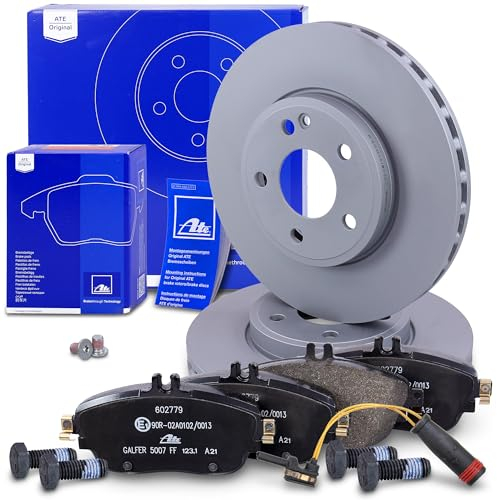 ATE Bremsenset Vorderachse inkl. Bremsscheiben vorne Ø 295 mm belüftet und Bremsbeläge vorne + Warnkontakt Kompatibel mit MERCEDES A-Klasse (W176), B-Klasse (W246, W242), CLA (117), GLA-Klasse (X156)