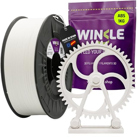 WINKLE ABS Filament 1.75mm Eisweiß, 1kg Spule, 3D Drucker Filament | Filament, Hoch Temperaturbeständiges, 3D-Druckmaterialien, Hohe Festigkeit und Schlagfest, Technisches