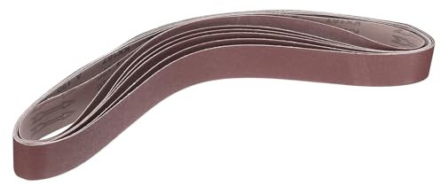 sourcing map 6 correas abrasivas de óxido de aluminio de grano 120, 5 x 121 cm, papel de lija pulido de metal para lijadora de banda y disco