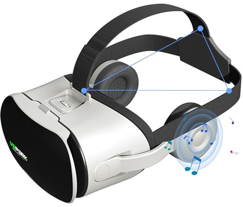 JAOGAUS 3D Gafas Realidad Virtuales, Objetivo y Pupila Regulable Gafas VR con Auriculares Experiencia Inmersiva para Teléfonos Inteligentes de 4 a 6.7 Pulgadas, Compatibles con Android/iPhone Regalos