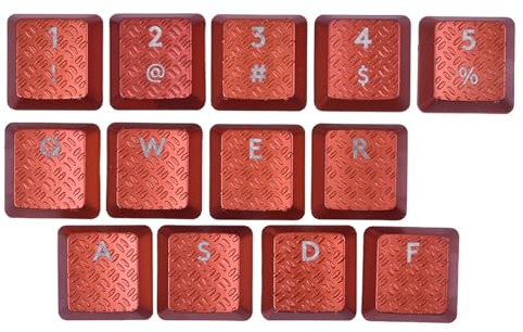 BestParts 13 touches de rechange tactiles rétroéclairées pour clavier de jeu mécanique Logitech G813/G815/G913/G915 TKL RVB (4 couleurs QWERASDF + touches numériques) (rouge)