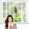 Fliegengitter Fenster, 100 x 175 cm Moskitonetz Fliegenvorhang Insektenschutz verlängerte Magnet verschlüsselte Gaze Vorhang für die Balkontür, Kellertür, Terrassentür, Wohnzimmer【Weiß】