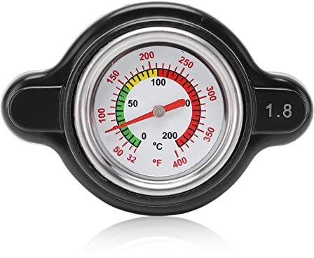 Tappo Radiatore con Indicatore di Temperatura, 1.8 Termometro Coperchio Radiatore Ad Alta Pressione