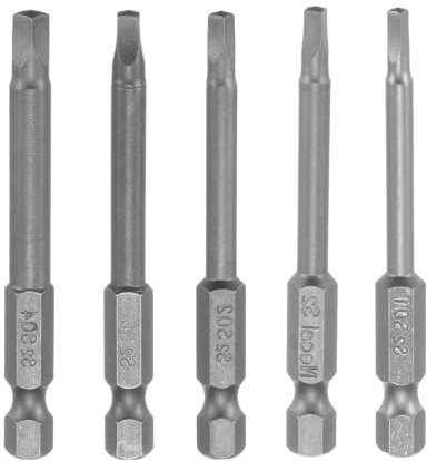 sourcing map 5Pcs Square Head Screwdriver Bits SQ1, SQ2, SQ2.7, SQ3, SQ4 Magnetic 1/4 Inch Hex Shank 65mm Long for Power Screwdriver Drill Impact Driver