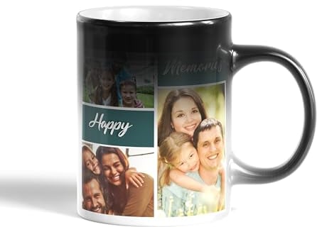 TheAbstractix Custom Magic Mug with Text - Magic Heat Collage Photo Mug Gift, Mother's Day Gift, Photo Change Mug, Personalised Name Mug Photo Gifts Changing Mug Personalised Heat Change Mug