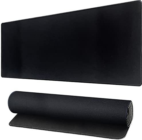 Black Large Mouse Pad with Non-Slip Rubber Base, 600x300mm XL mousepad, Stitched Edge, Desk Mat for Laptop,Computer & PC (60x30 Black-UK)