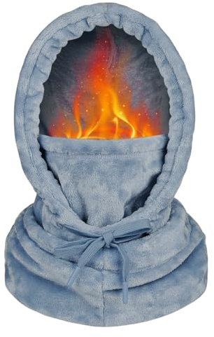 JFAN Cappelli Invernali da Donna Berretto Donna con Sciarpa in Pile Caldo Cappello con Coulisse Regolabile Blu