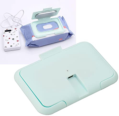Baby Feuchttuch Wärmer, Tragbare Feuchttuchheizung,Feuchttücher Box Wärmer Gleichmäßige Heizung Konstante Temperatur Ultrathin USB Wischtuch Warm Spender Hellblau für Haushalt, Außenbereich