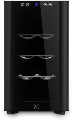 LES PETITS CHAMPS CAVSB8 Cantinetta da vino per 8 bottiglie, a libera installazione, 23L, nero