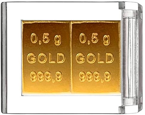 Gold als Geschenk - Goldbarren 2x 0,5g in hochwertiger Kapsel - Geschenk + Echtheitszertifikat Feingold 999.9